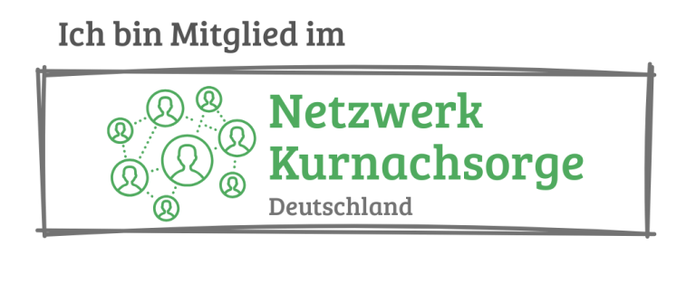 Logo Logo des Netzwerks Kurnachsorge Deutschland mit Mitgliedschaftsangabe.